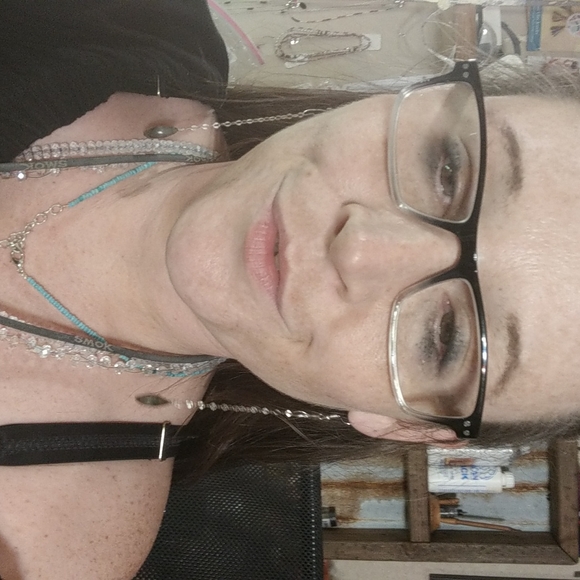 Laboradite pear drop and sequin sterling chain earrings - Picture 3 of 7